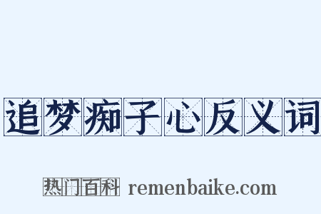 追梦痴子心反义词是什么意思的图片